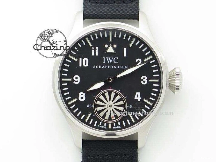 MIROTIME 0410 Affordable Big Pilot IW329703 M+F 1:1 Best Edition Black Dial on Black Nylon Strap MY 7004
